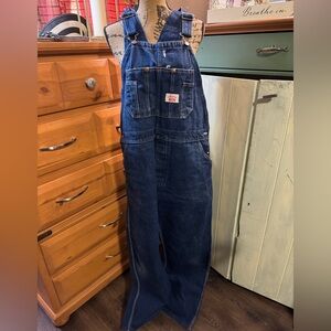 Men's Blue Denim Cargo Overalls